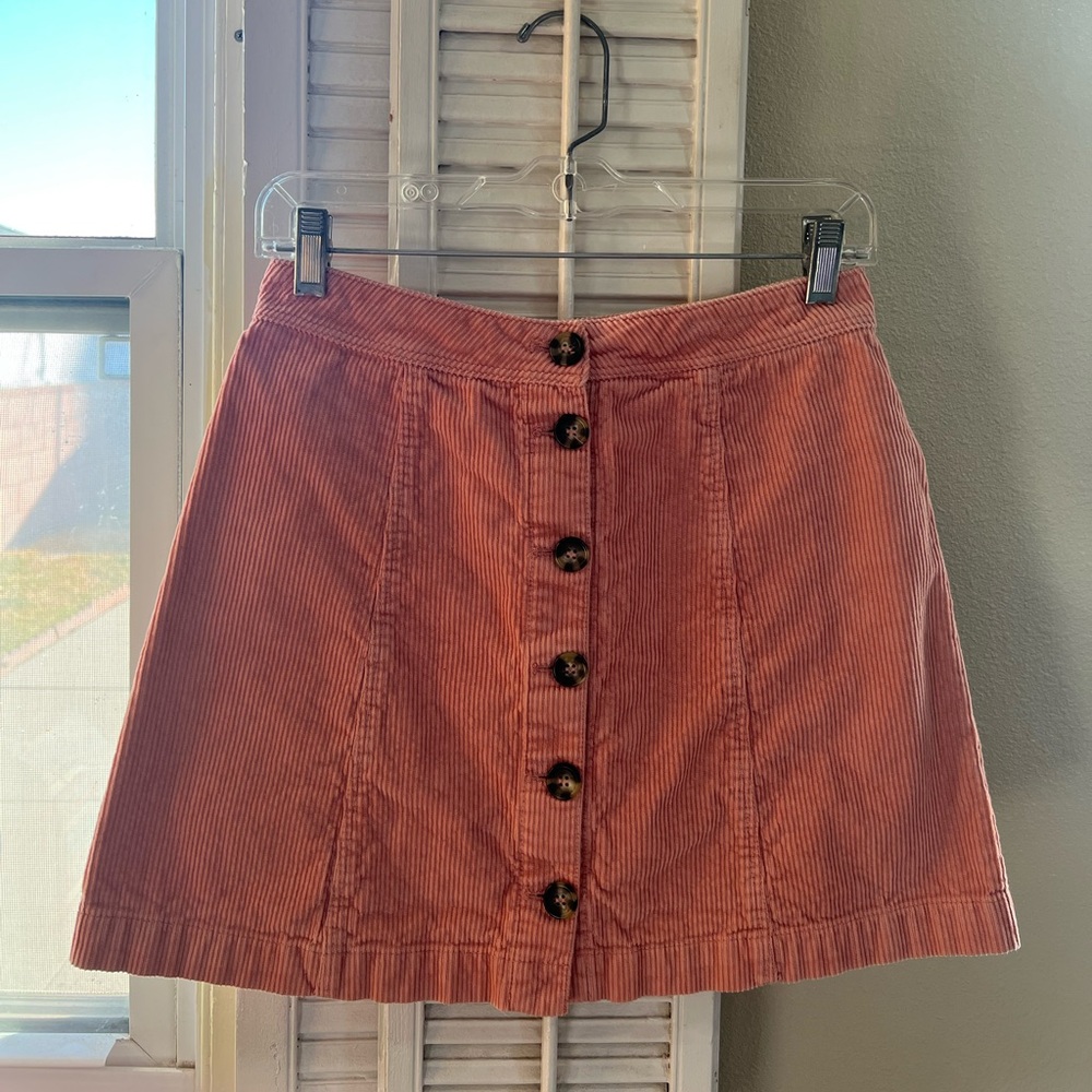 Divided H & M Women’s Rose Pink Corduroy Made Mini Skirt Size 4 NEW